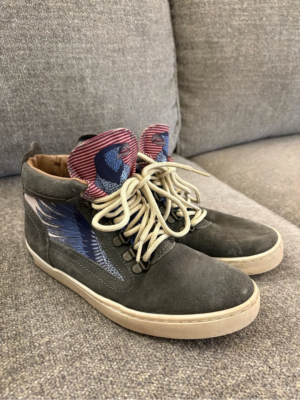 inkkas Suede Chukka Camping Boots with Blue Eagle Wing - Men’s 7 or Women’s 9